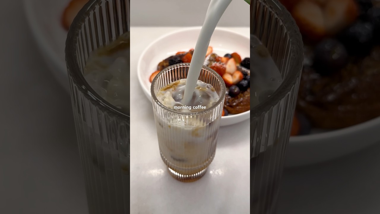 Iced coffee always ☕️ #coffee #icedcoffee #shorts #morning #asmr #aesthetic #breakfast